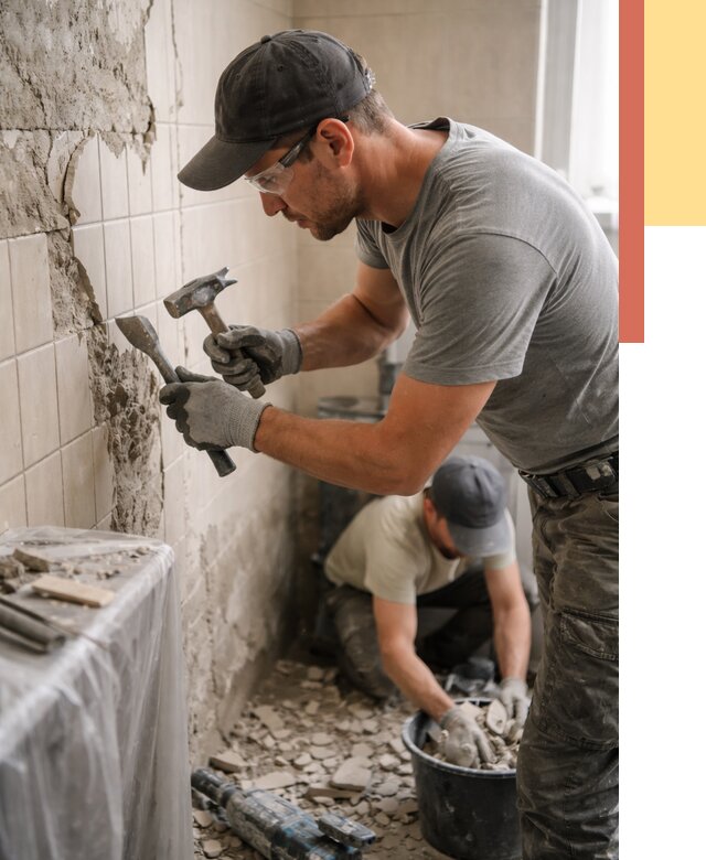 Демонтаж плитки со стен в Челябинске от 877 руб. — быстро и недорого | ОТДЕЛОЧНИК-Члб