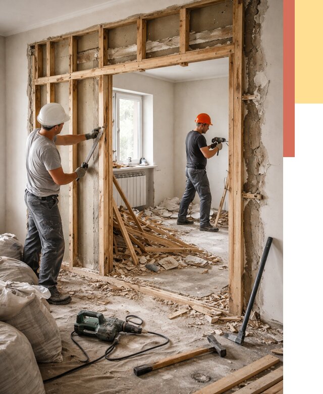 Демонтаж деревянных перегородок в Челябинске от 3300 руб. — быстро и недорого | ОТДЕЛОЧНИК-Члб