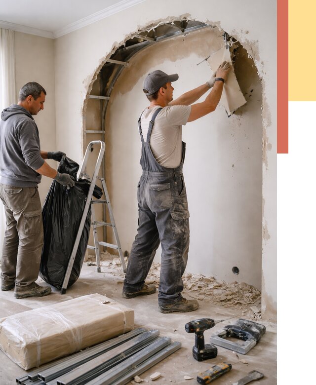 Демонтаж арки из гипсокартона в Челябинске от 3609 руб. — услуги под ключ | ОТДЕЛОЧНИК-Члб