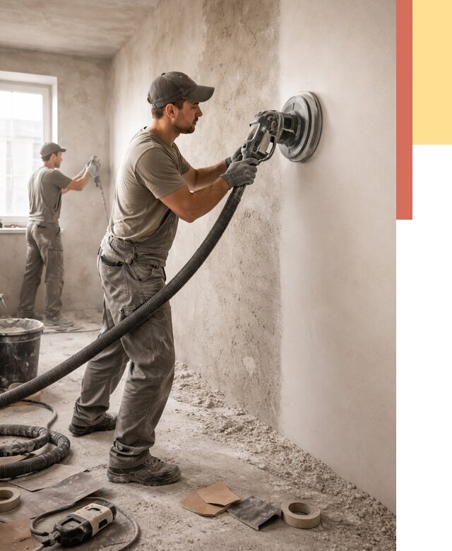 Шлифовка стен в Челябинске от 1237 руб/м2 — быстро и недорого | ОТДЕЛОЧНИК-Члб