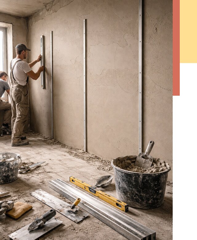 Штукатурка стен по маякам в Челябинске от 5672 руб./м² — выравнивание под ключ | ОТДЕЛОЧНИК-Члб