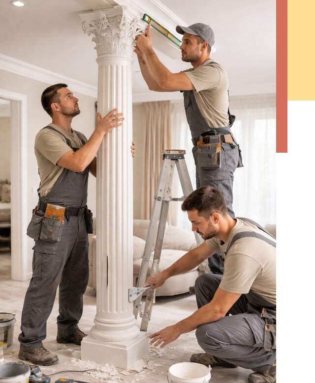 Установка декоративных колонн в Челябинске от 12374 руб. под ключ | ОТДЕЛОЧНИК-Члб