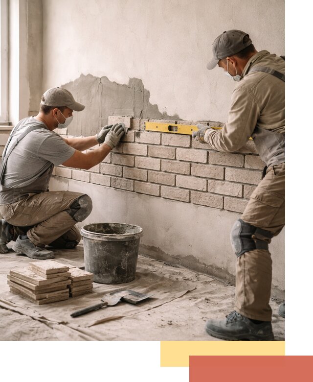 Монтаж декоративного кирпича профессионально в Челябинске