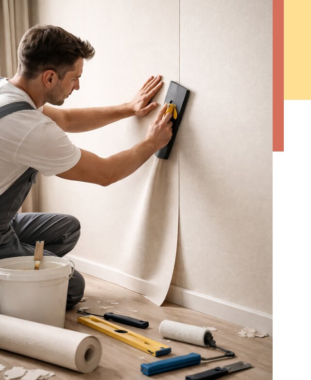 Поклейка виниловых обоев в Челябинске от 4640 руб. | Быстро и недорого — ОТДЕЛОЧНИК-Члб