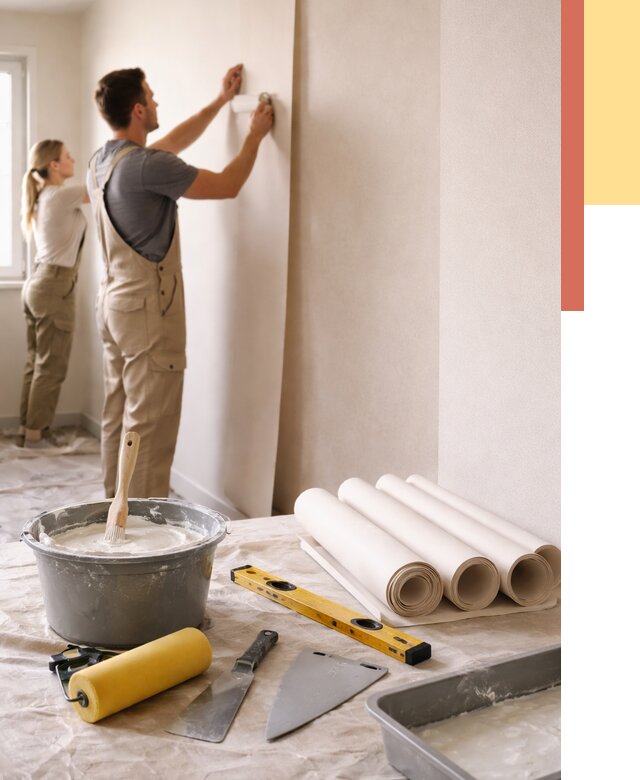 Поклейка бумажных обоев в Челябинске от 5672 руб./м2 — быстро и недорого | ОТДЕЛОЧНИК-Члб