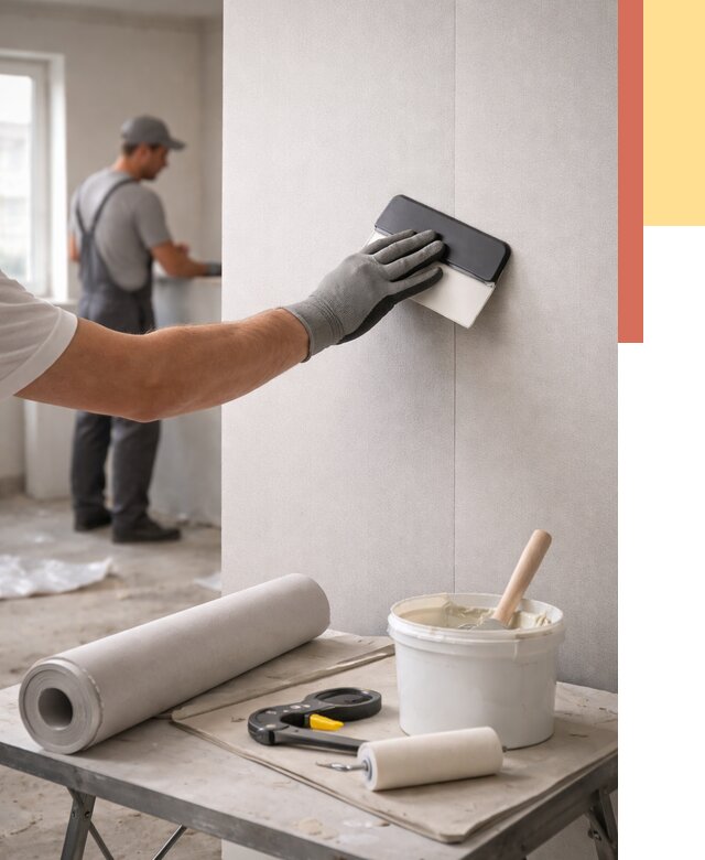 Поклейка обоев под покраску в Челябинске от 3609 руб. за м2 | ОТДЕЛОЧНИК-Члб