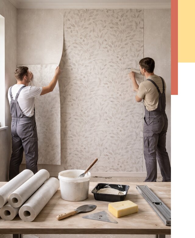 Поклейка обоев с подбором рисунка в Челябинске от 3609 руб. | ОТДЕЛОЧНИК-Члб - быстро и недорого