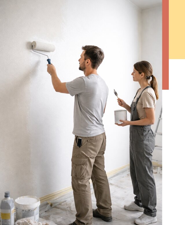 Окраска стен по стеклохолсту в Челябинске от 4640 руб/м² под ключ | ОТДЕЛОЧНИК-Члб