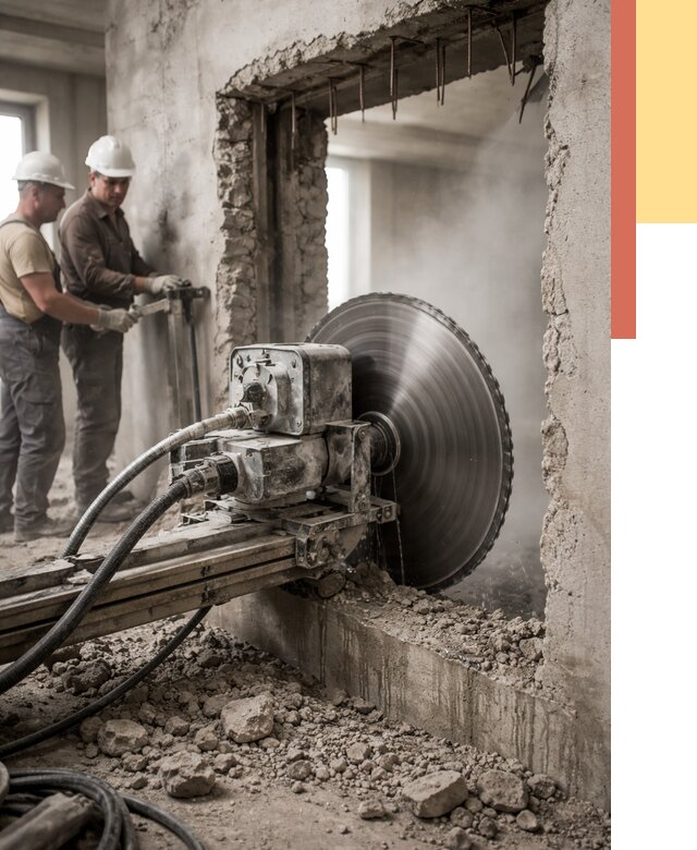 Алмазная резка проемов в Челябинске от 4640 руб. быстро и недорого | ОТДЕЛОЧНИК-Члб