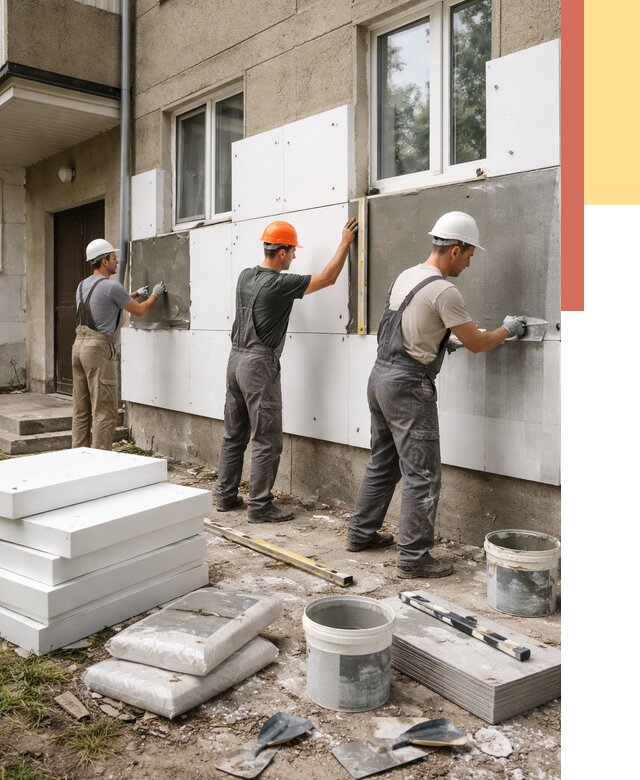 Утепление стен пенопластом в Челябинске от 1805 руб. — недорого и под ключ | ОТДЕЛОЧНИК-Члб