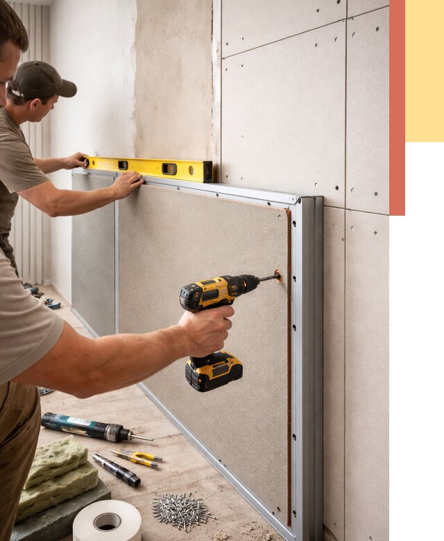 Шумоизоляция стен панелями ЗИПС в Челябинске от 2269 руб./м² под ключ | ОТДЕЛОЧНИК-Члб