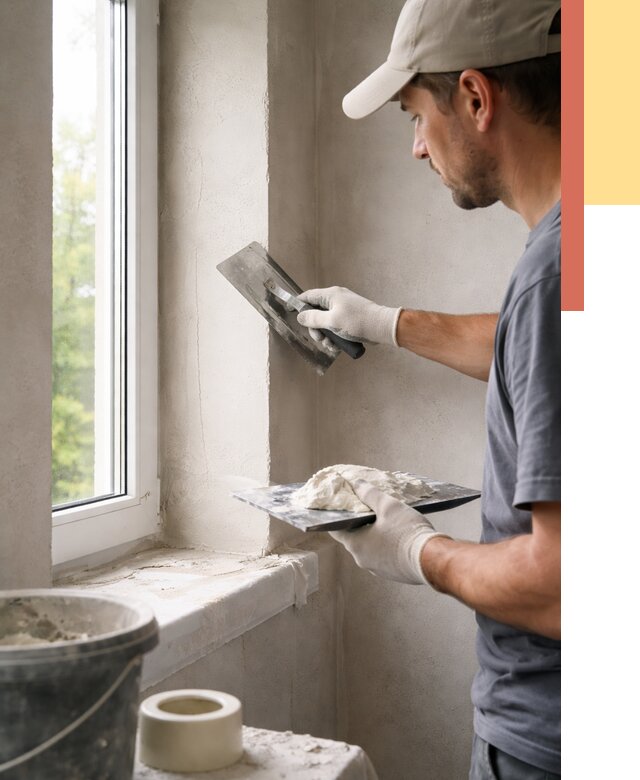 Штукатурка откосов в Челябинске от 4640 руб/м² — услуги и выравнивание под ключ | ОТДЕЛОЧНИК-Члб