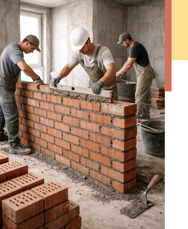 Кладка перегородок из кирпича в Челябинске от 3609 руб. за м² | ОТДЕЛОЧНИК-Члб