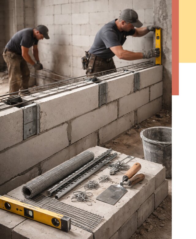 Армирование кладки перегородок в Челябинске от 773 руб. под ключ | ОТДЕЛОЧНИК-Члб