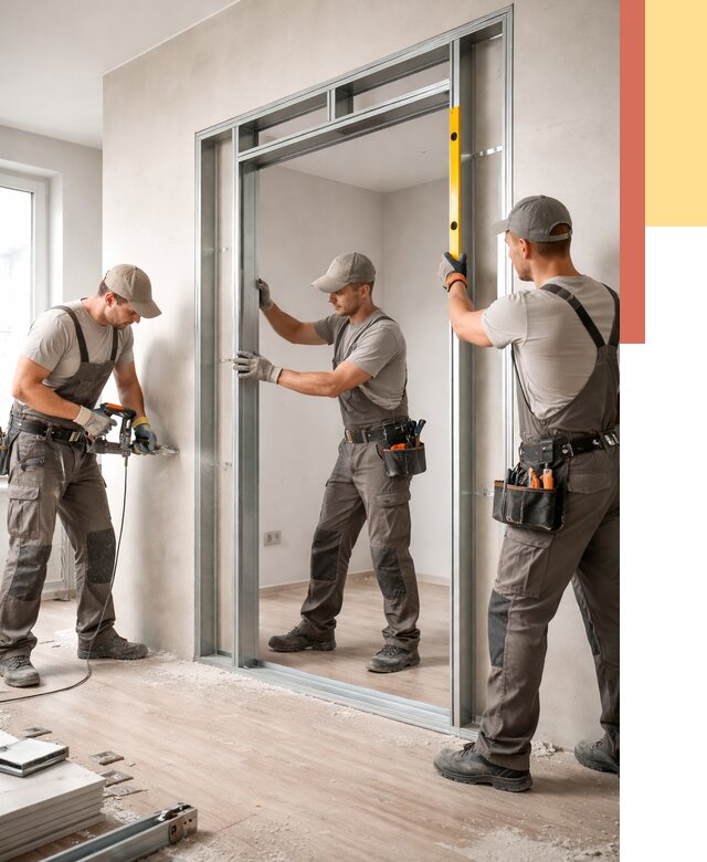 Устройство дверного проема в перегородке в Челябинске от 4640 руб. под ключ | ОТДЕЛОЧНИК-Члб