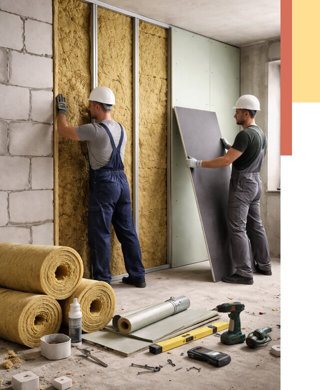 Шумоизоляция перегородок из блоков в Челябинске от 1908 руб./м² — быстро и недорого | ОТДЕЛОЧНИК-Члб