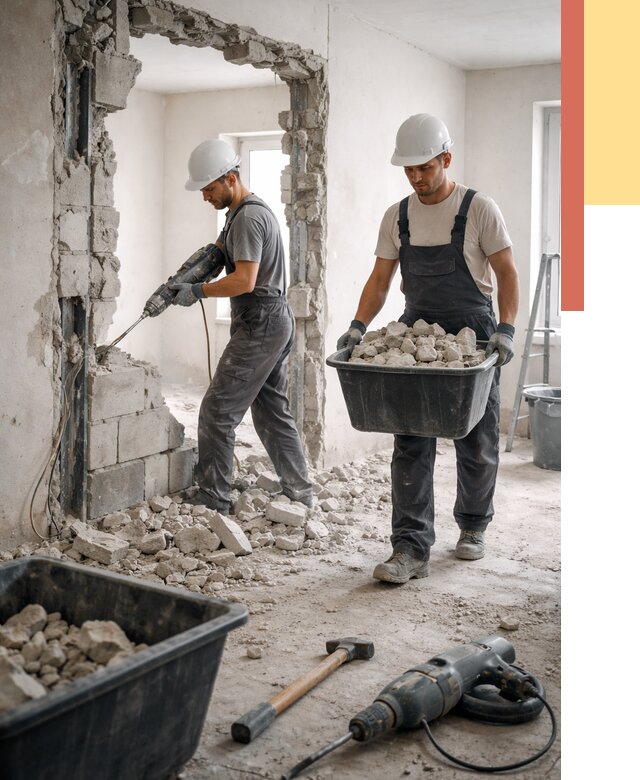 Демонтаж блоковых перегородок в Челябинске от 3867 руб. — быстро и недорого | ОТДЕЛОЧНИК-Члб