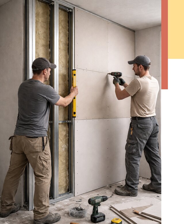 Монтаж двухслойной перегородки из гипсокартона в Челябинске от 1495 руб. | ОТДЕЛОЧНИК-Члб