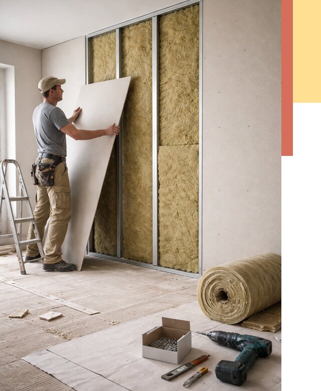 Перегородка из гипсокартона с шумоизоляцией в Челябинске от 3217 руб. | ОТДЕЛОЧНИК-Члб