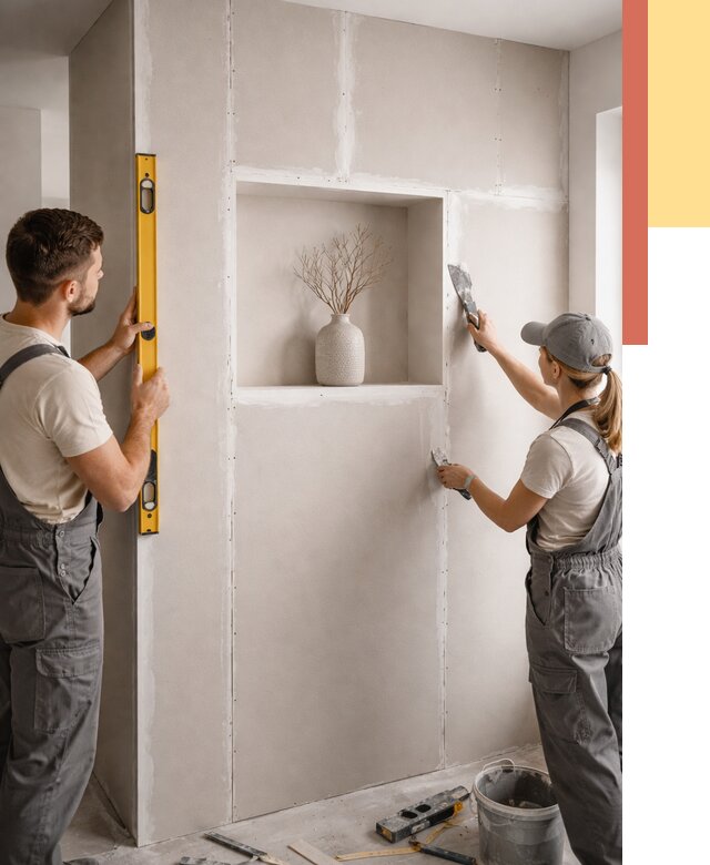 Перегородка из гипсокартона с нишей в Челябинске от 3351 руб. под ключ | ОТДЕЛОЧНИК-Члб