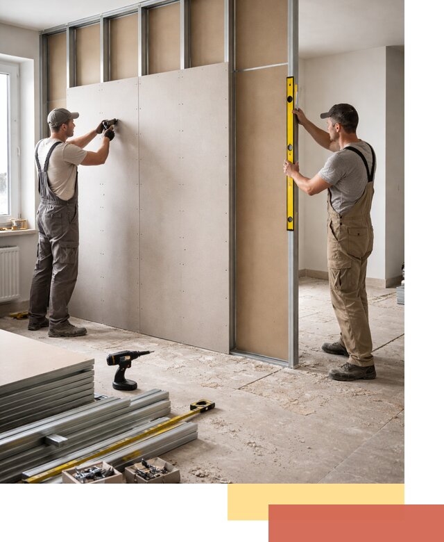 Зонирующая перегородка из гипсокартона под ключ в Челябинске