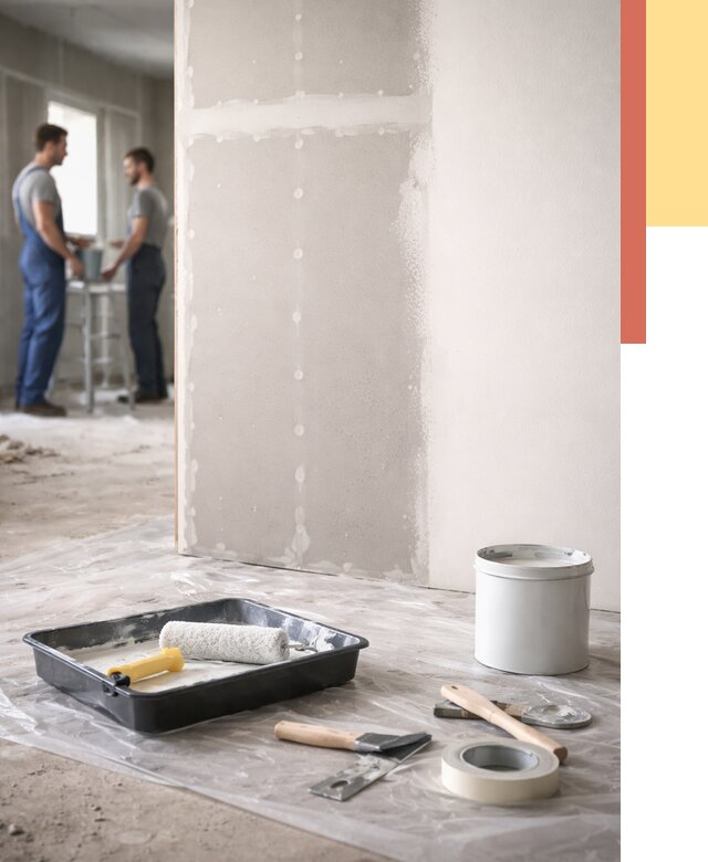 Покраска перегородок из гипсокартона в Челябинске от 4640 руб. под ключ | ОТДЕЛОЧНИК-Члб