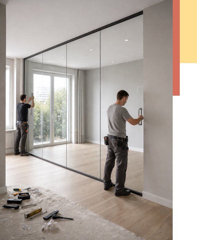 Изготовление стеклянных перегородок в Челябинске от 12735 руб. под ключ | ОТДЕЛОЧНИК-Члб