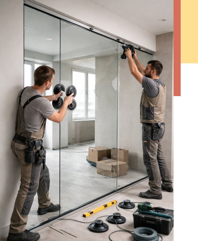 Монтаж стеклянных перегородок в Челябинске от 6703 руб. | ОТДЕЛОЧНИК-Члб