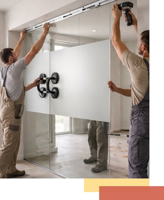 Матовые стеклянные перегородки под ключ в Челябинске