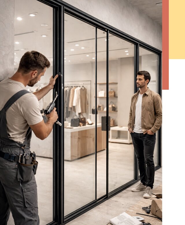 Стеклянные перегородки для магазинов в Челябинске от 8456 руб. под ключ | ОТДЕЛОЧНИК-Члб