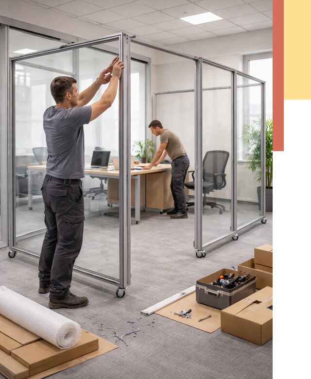 Мобильные офисные перегородки в Челябинске от 12890 руб. — установка под ключ | ОТДЕЛОЧНИК-Члб