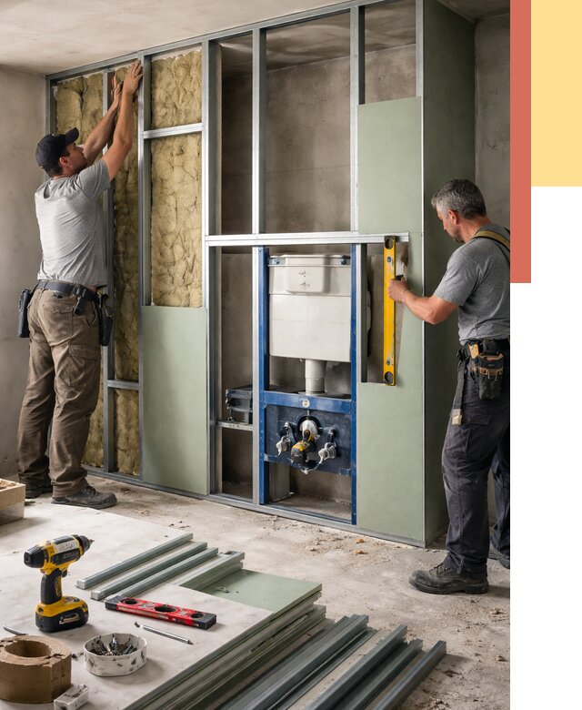 Установка сантехнических перегородок в Челябинске от 8765 руб. | ОТДЕЛОЧНИК-Члб