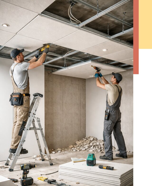 Монтаж акустического потолка в Челябинске от 6703 руб/м2 — быстро и недорого | ОТДЕЛОЧНИК-Члб