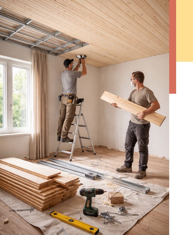 Монтаж потолка из вагонки в Челябинске от 6703 руб. | Быстро и недорого — ОТДЕЛОЧНИК-Члб