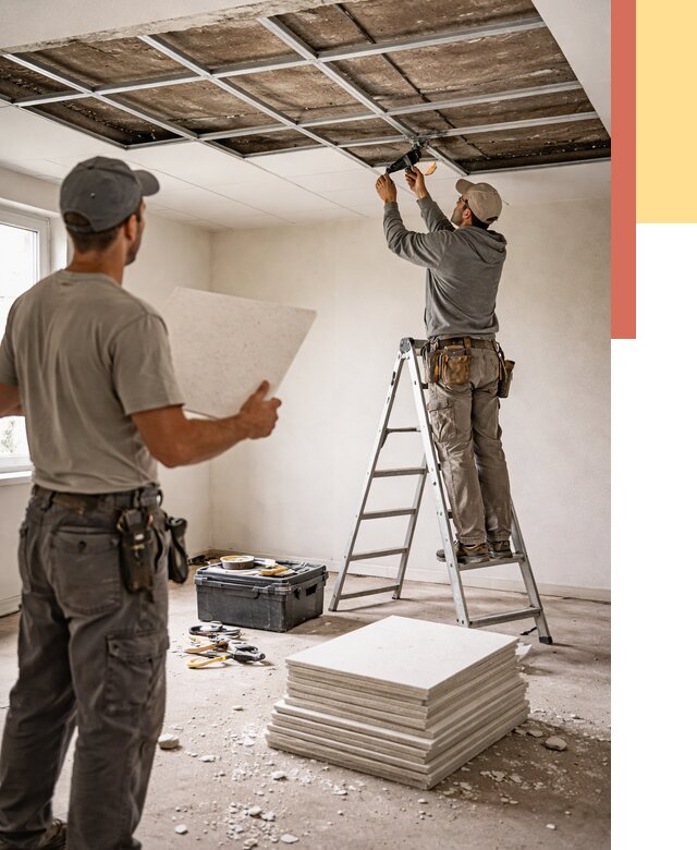 Замена плит подвесного потолка в Челябинске от 1805 руб. быстро и недорого | ОТДЕЛОЧНИК-Члб