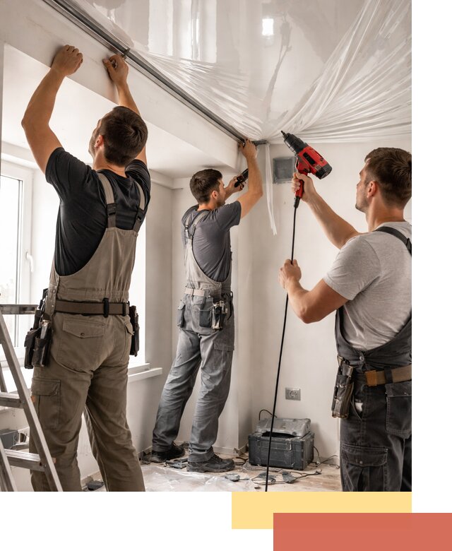 Монтаж глянцевого натяжного потолка в Челябинске быстро и качественно