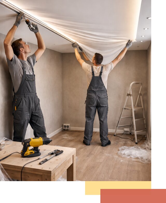 Монтаж натяжного потолка с подсветкой в Челябинске цена и сроки