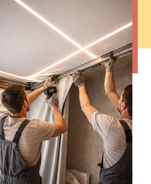 Монтаж натяжного потолка со световыми линиями в Челябинске от 1237 руб. | ОТДЕЛОЧНИК-Члб