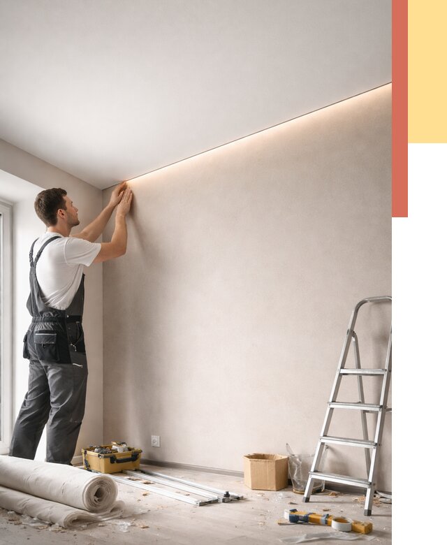 Теневые натяжные потолки в Челябинске от 8456 руб. под ключ | ОТДЕЛОЧНИК-Члб