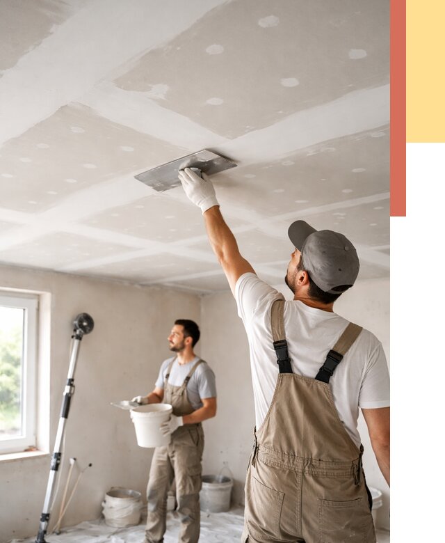 Шпаклевка потолка из гипсокартона в Челябинске от 3300 руб./м2 — услуги под ключ | ОТДЕЛОЧНИК-Члб