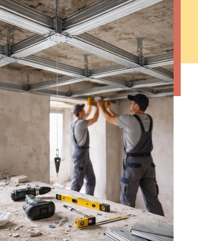 Монтаж каркаса потолка из профиля в Челябинске от 4640 руб. — услуги ОТДЕЛОЧНИК-Члб
