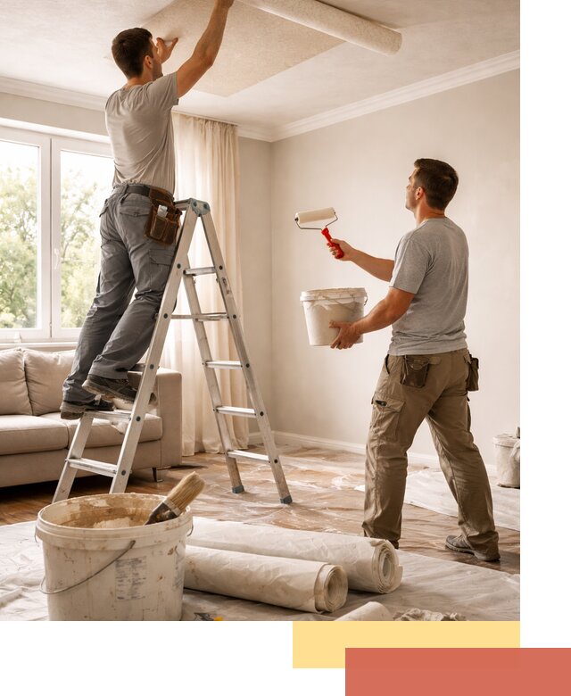 Поклейка обоев на потолок в Челябинске — качественно и быстро