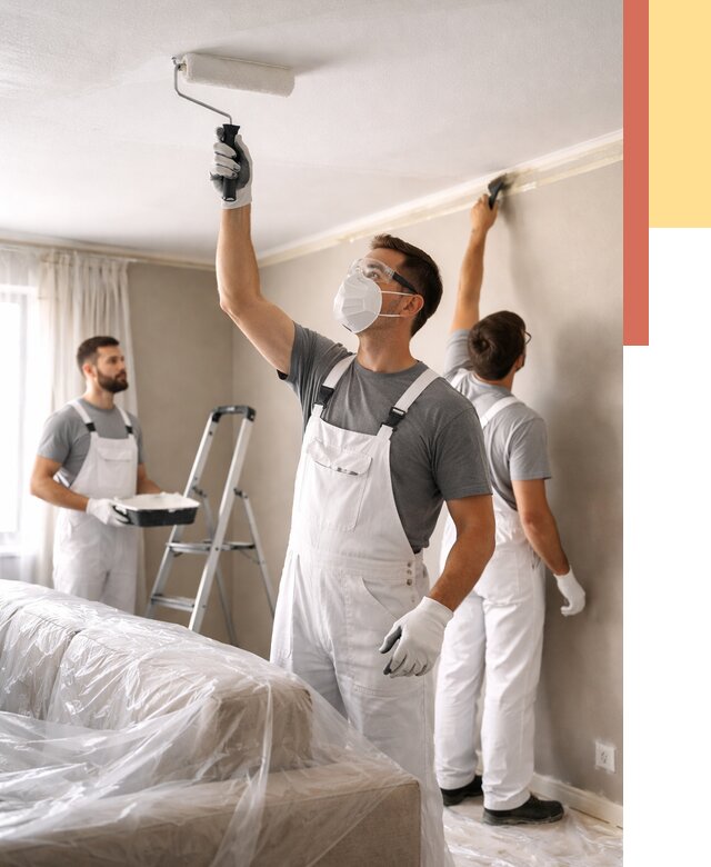 Покраска потолка водоэмельсионной краской в Челябинске от 2269 руб/м² — услуги под ключ | ОТДЕЛОЧНИК-Члб