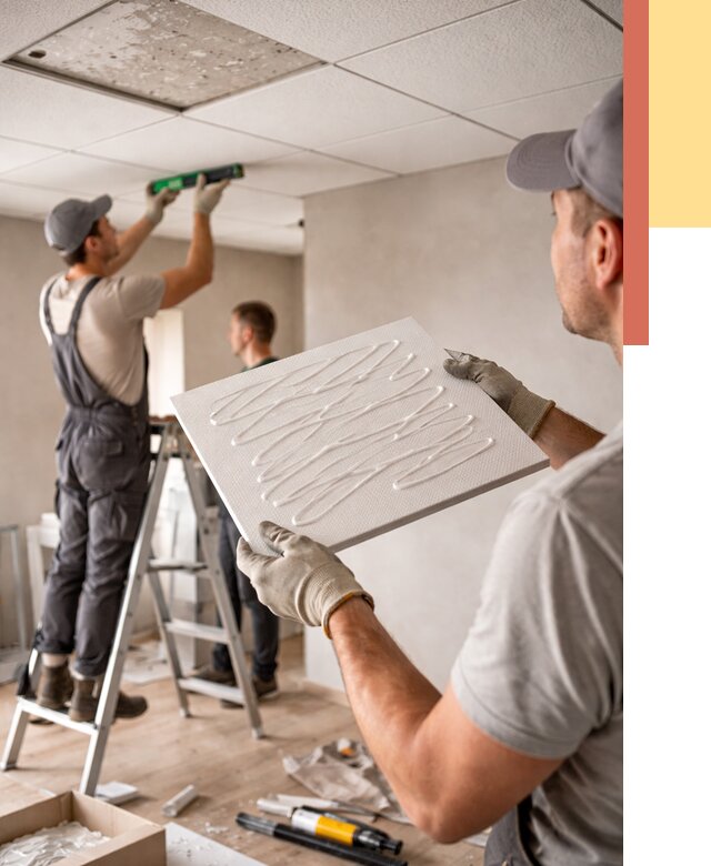 Монтаж потолочной плитки в Челябинске от 4640 руб. — быстро и недорого | ОТДЕЛОЧНИК-Члб