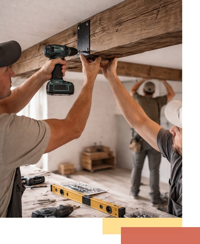 Монтаж декоративных потолочных балок в Челябинске