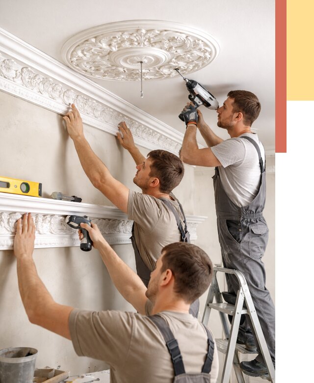 Монтаж лепнины на потолок в Челябинске от 3300 руб. быстро и недорого | ОТДЕЛОЧНИК-Члб