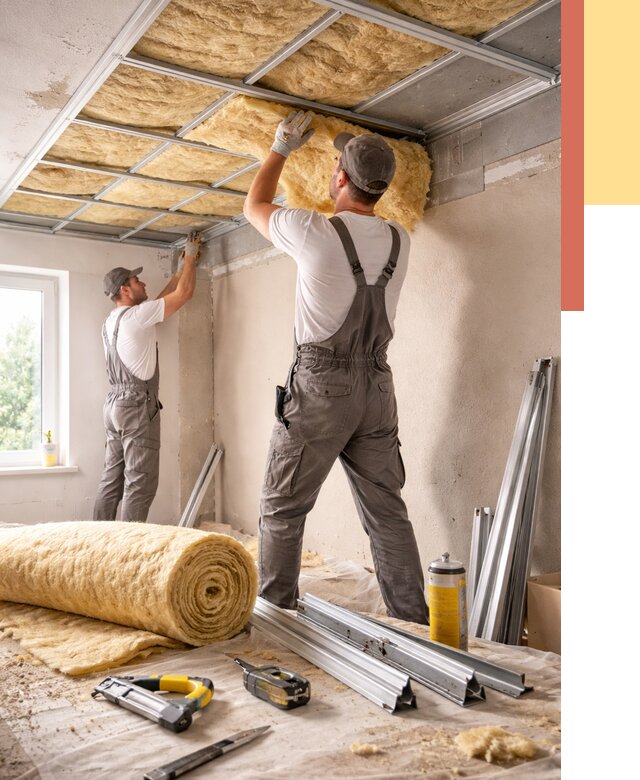 Утепление потолка в Челябинске от 7425 руб/м2 — недорого, быстро, под ключ | ОТДЕЛОЧНИК-Члб