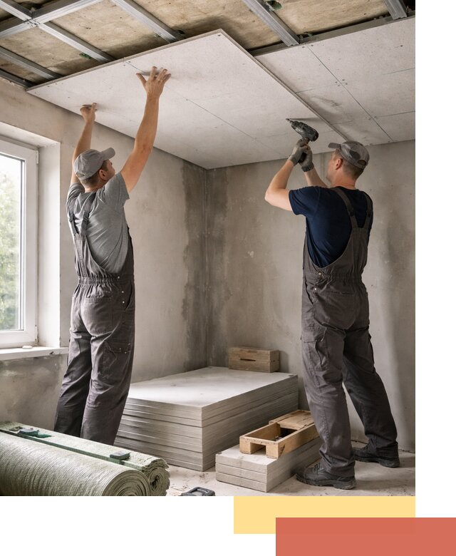 Шумоизоляция потолка панелями ЗИПС в Челябинске